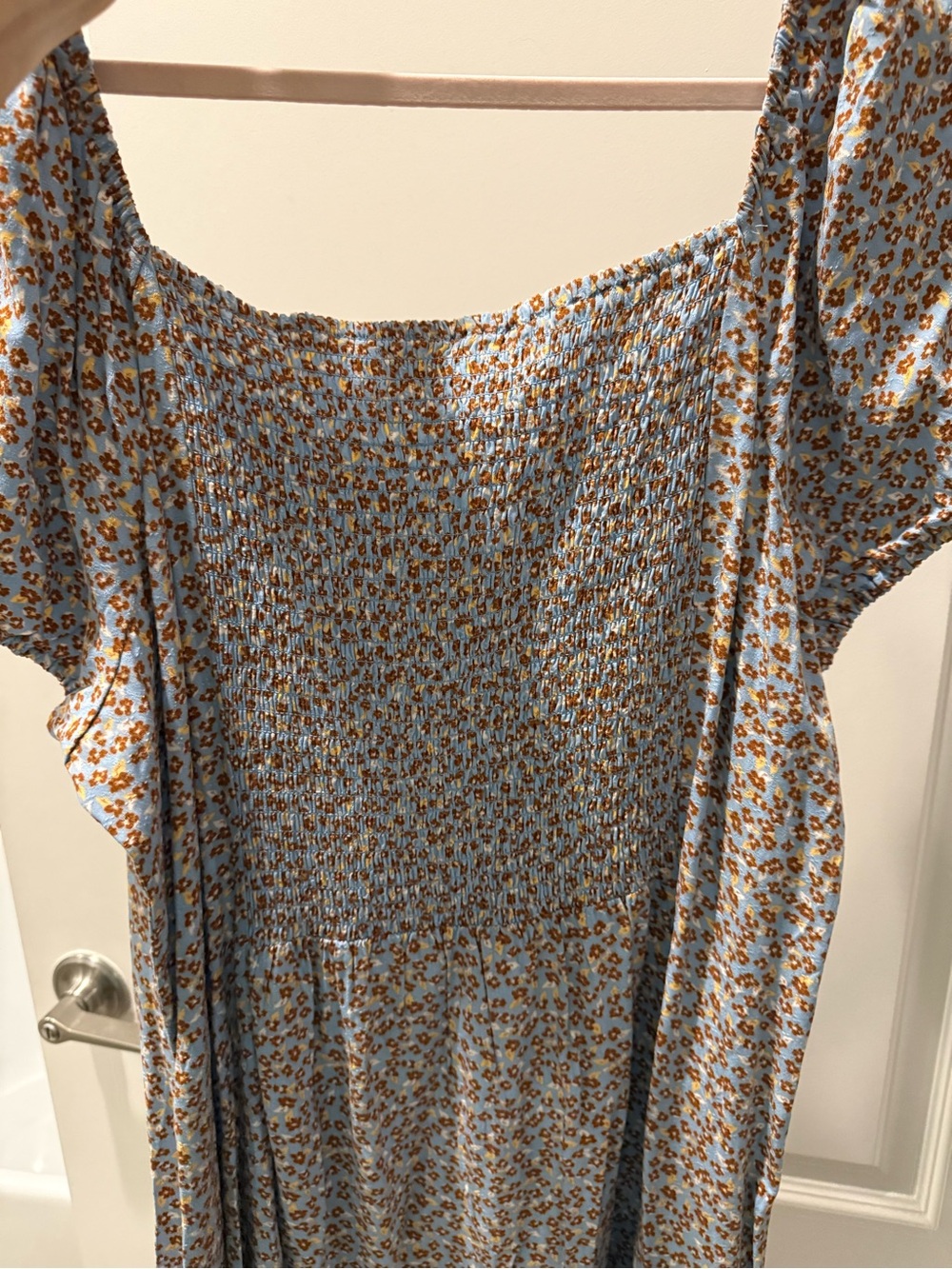 Idyllwind Blue Floral Puff-Sleeve Midi Dress size XL - Picture 2 of 3